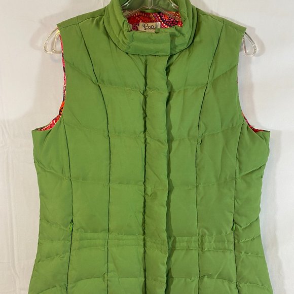 SOLD Lilly Pulitzer Green Quilted Pink Paisley Lined Puffer Vest - Picture 7 of 16